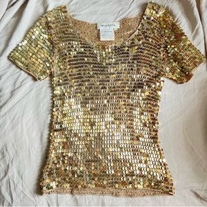 Melanie Lyne - Gold Sequin Stretch Knit (Flaw - Small Hole)